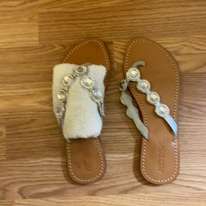 Mystique Silver Jeweled Sandal Size 8. Barely worn